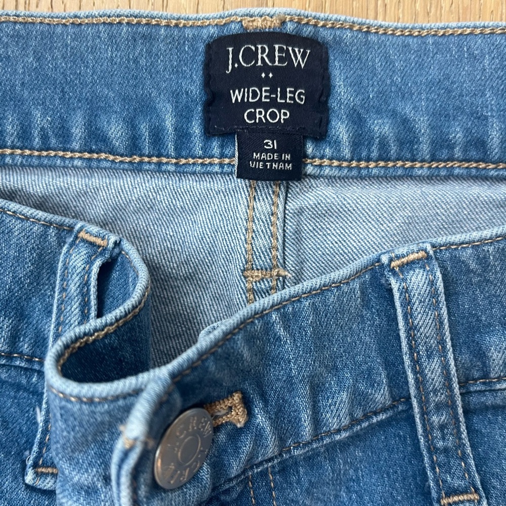 J.Crew Wide-Leg Crop Jeans – Patch Pocket Front – Size 31 - Picture 3 of 7